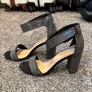 Elegant Black and Silver Women's Heels